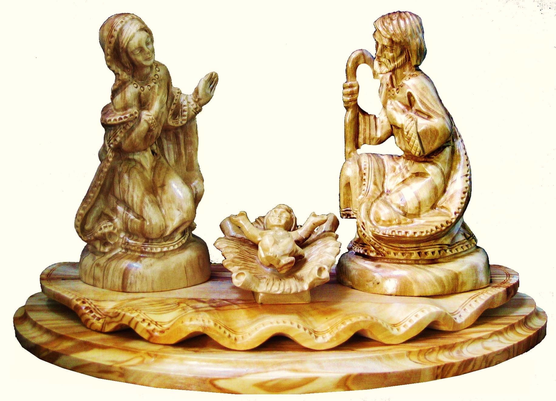 3 pcs. Holy Family on a pedestal